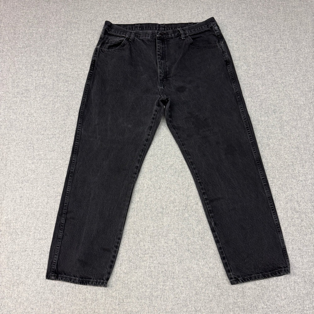 Rustler Jeans Mens 38x30 Black Regular Fit Straight Leg Denim Work Casual Pants
